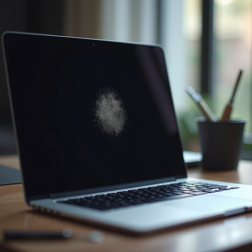 ponto preto na tela do MacBook