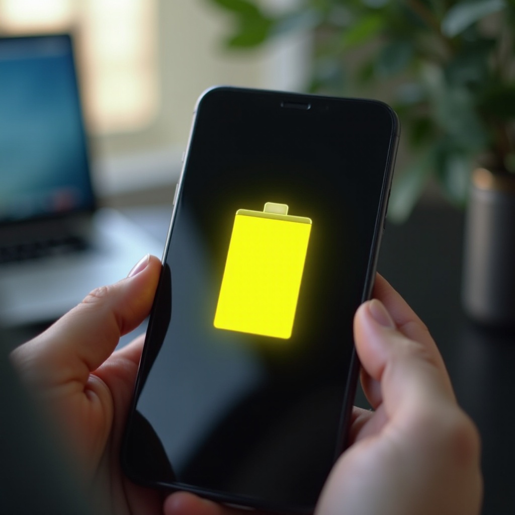 لماذا بطارية جهاز iPhone الخاص بي صفراء عند 100؟